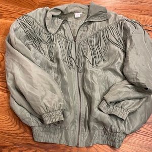 Fuda International Silk fringe jacket size small